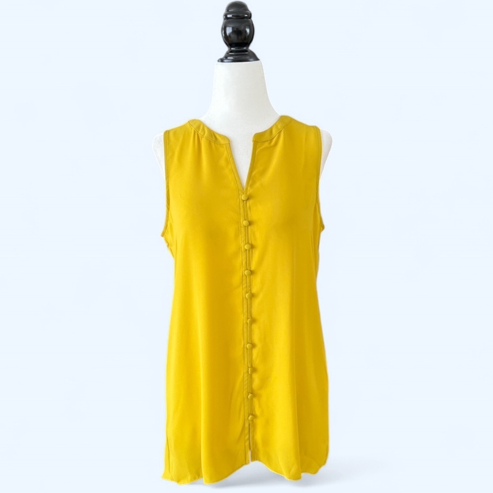 NWT Yellow Sleeveless Blouse Preppy Euro Summer Vacation Top Small